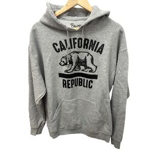 California Republic Bear Graphic Hoodie Large Gray Heather Bowery Supply Co